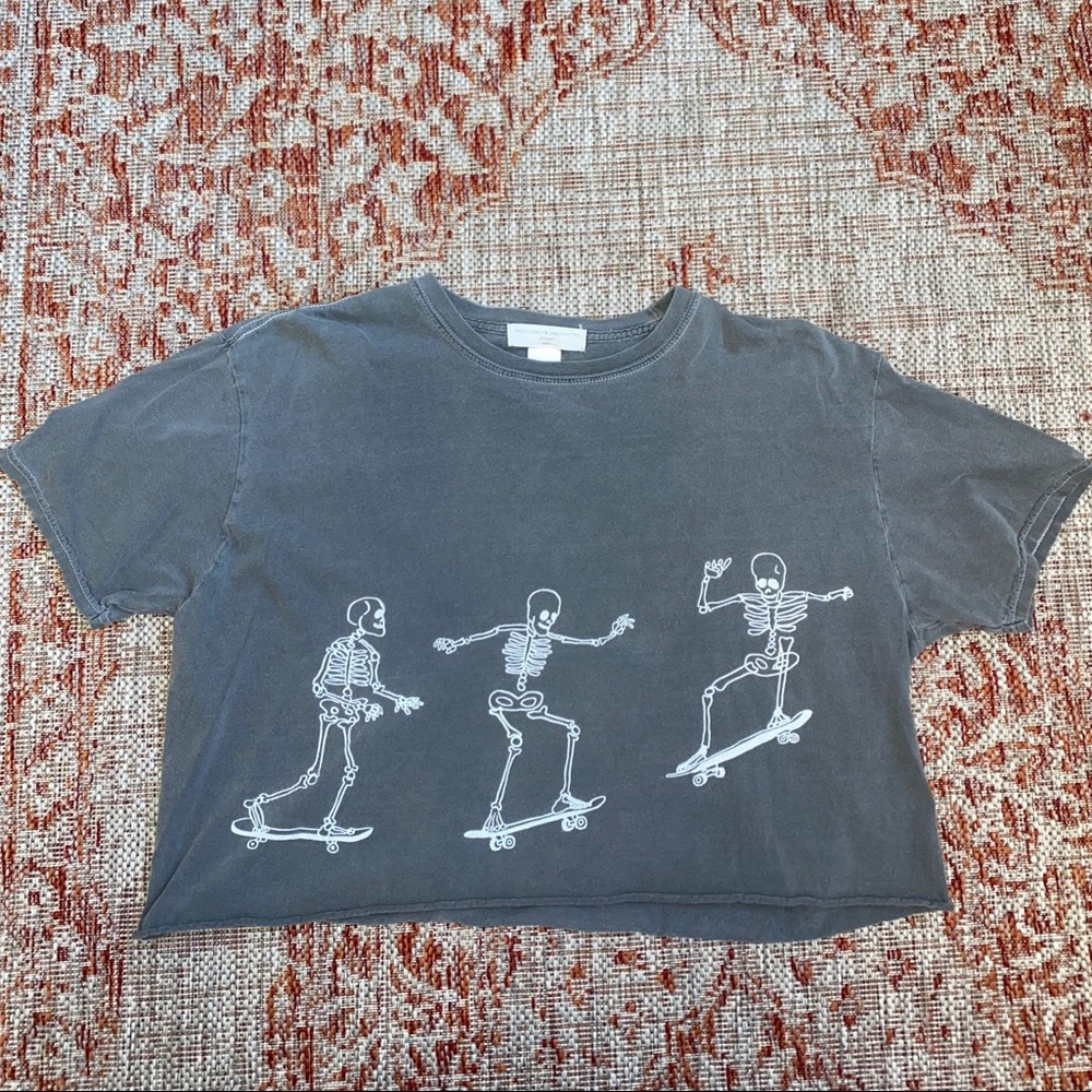 Urban Outfitters Cropped Skeleton T-shirt
